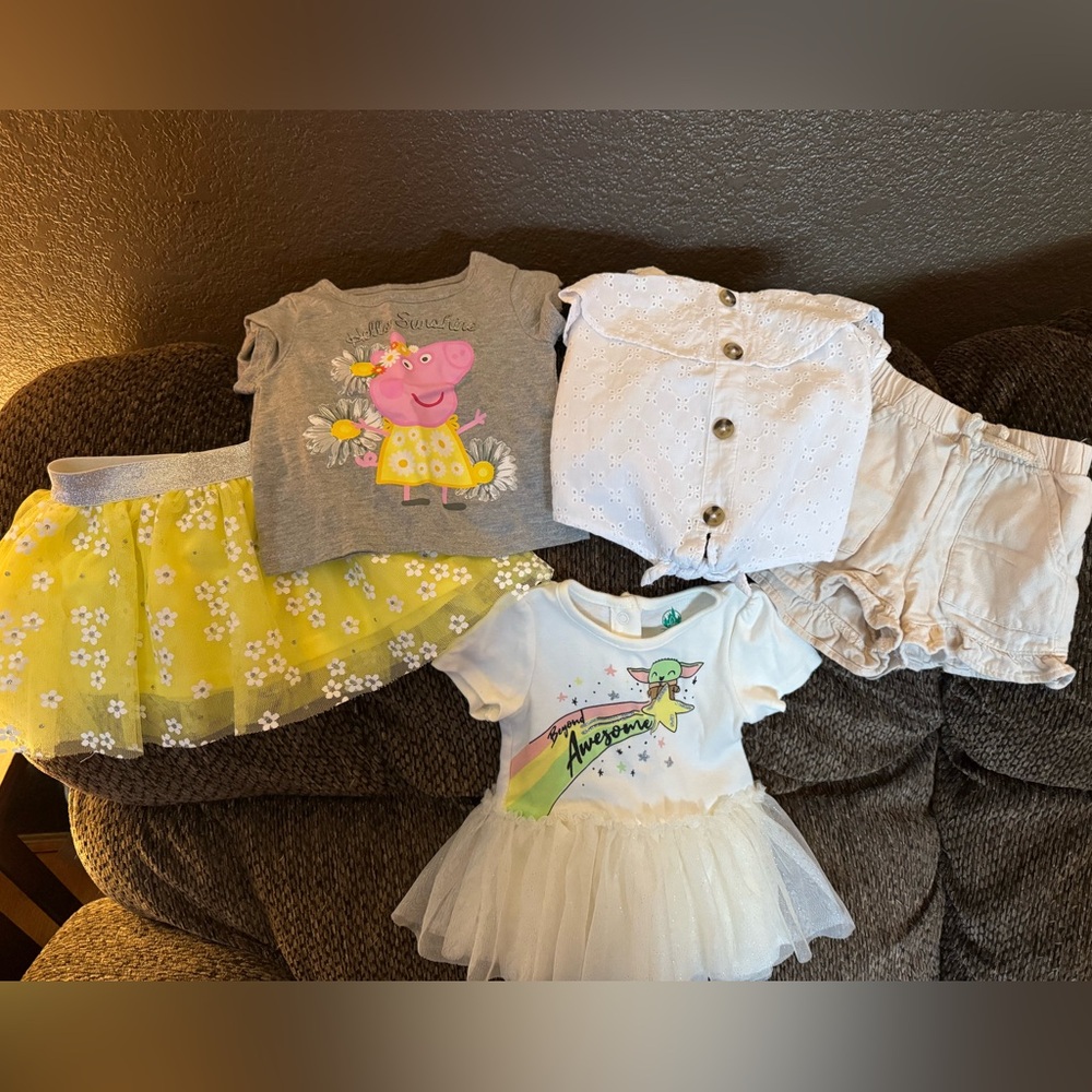 Cute Kids' Clothing Set with Peppa Pig, Yoda & a White khaki summer set